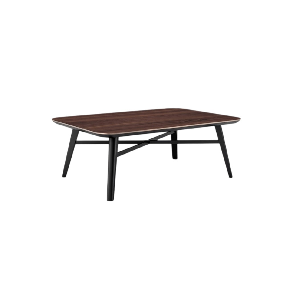 Table basse en bois avec pieds en métal, design moderne