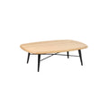Table basse en bois avec pieds en métal noir