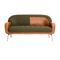 Canapé moderne en cuir et tissu vert