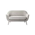 Canapé Design Moderne en Tissu Gris avec Pieds Métalliques