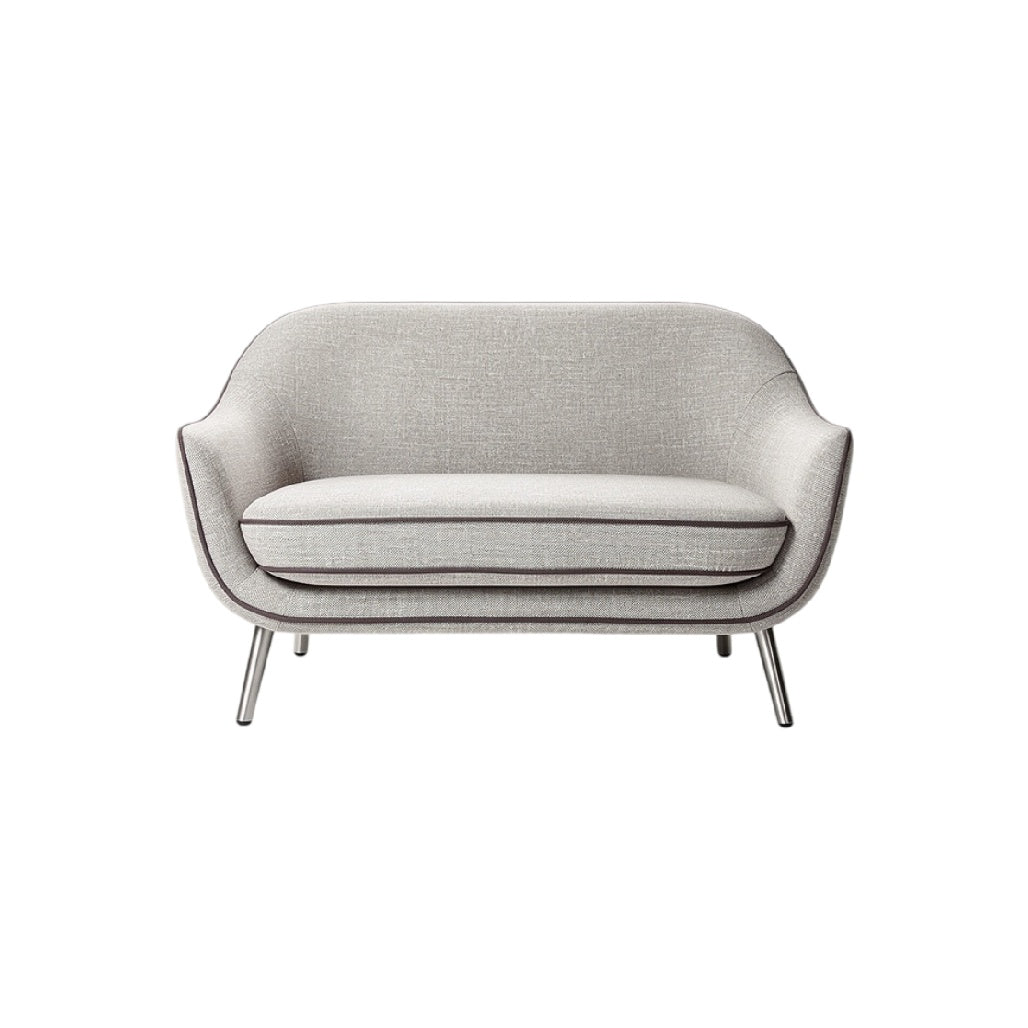 Canapé Design Moderne en Tissu Gris avec Pieds Métalliques